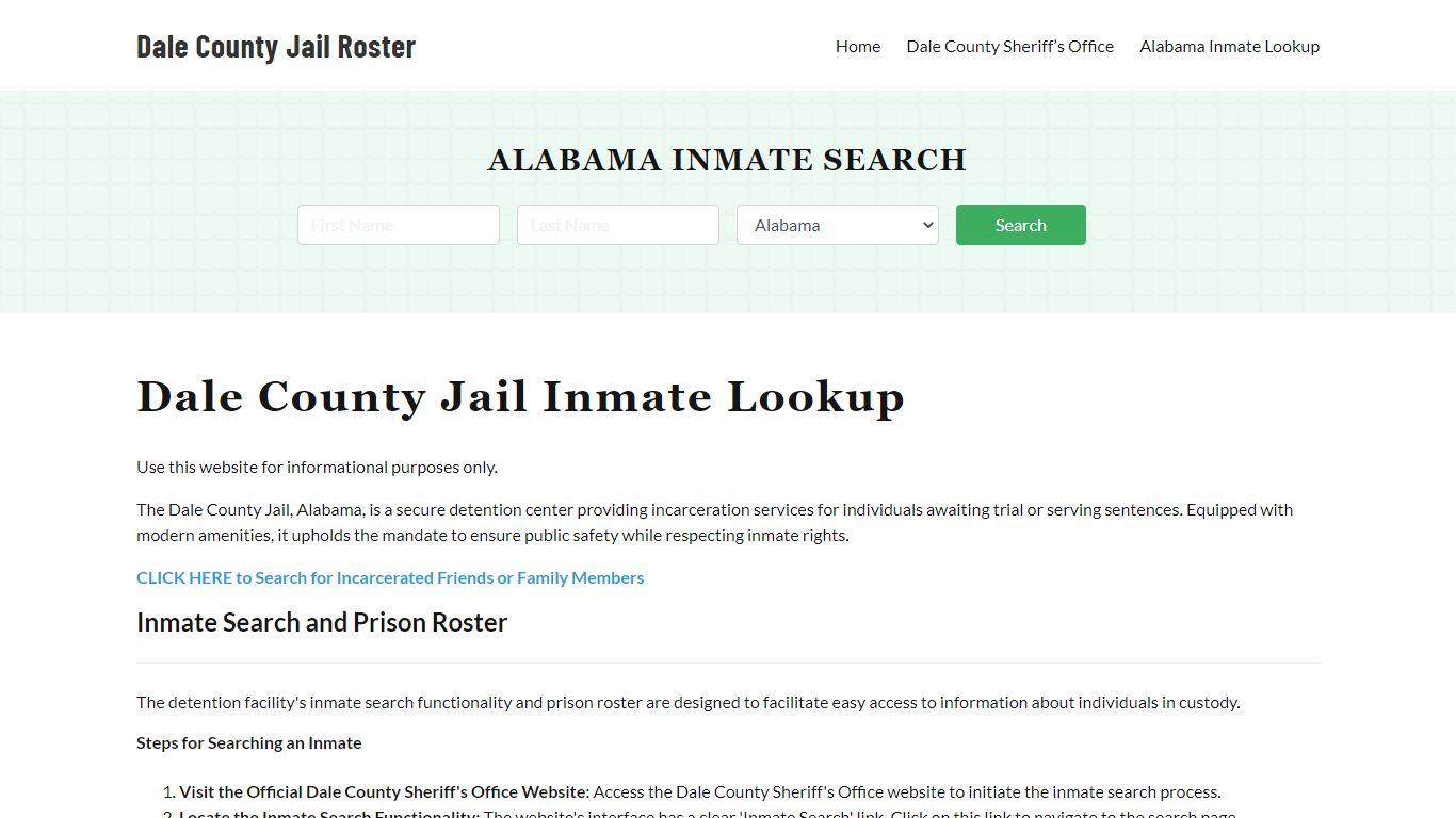 Dale County Jail Roster Lookup, AL, Inmate Search