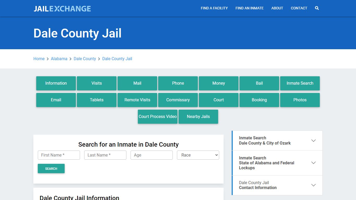 Dale County Jail Roster Lookup, AL, Inmate Search - Jail Exchange